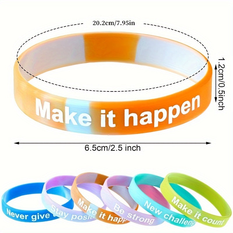 6pcs Inspirational Religious Silicone Bracelets - Perfect for Christ