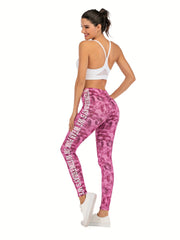 Sexy Red Lips Print Leggings Casual High Waist Slim Leggings