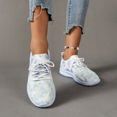 Floral Pattern Sneakers Women's Casual Low Top Running Trainers