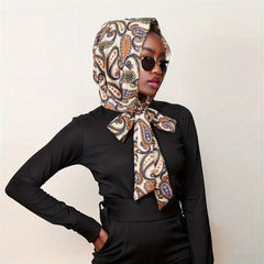Vintage Paisley Print Lace Up Head Scarf for Women