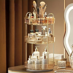 360 Rotating Makeup Organizer High Capacity Clear Make Up Storage