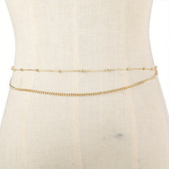 Boho Belly Chain Double Layer Beads Waist Chain