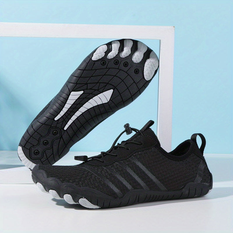 Men's Striped Water Shoes with Buckle Non Slip Aqua Socks