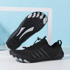 Men's Striped Water Shoes with Buckle Non Slip Aqua Socks