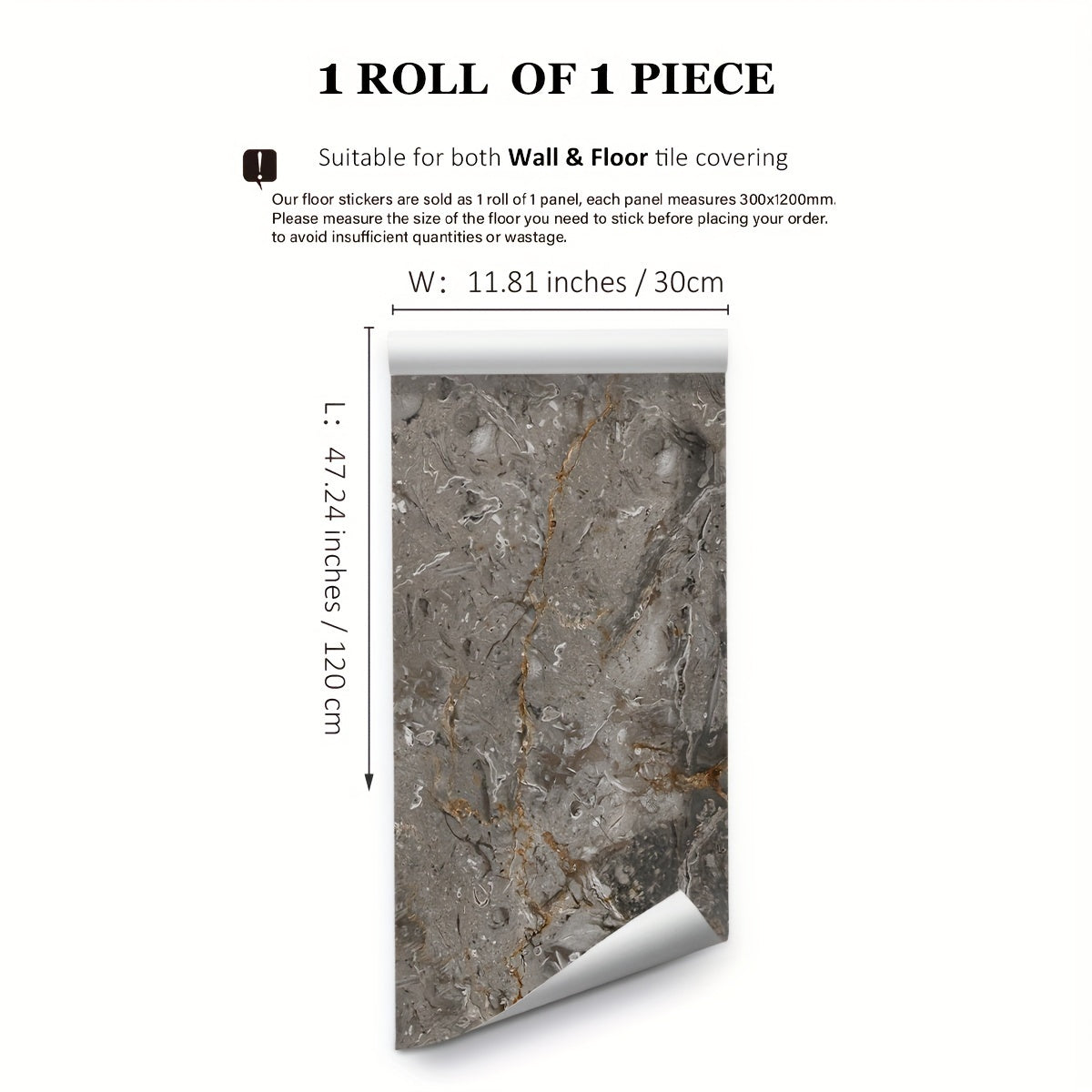 Marble Pattern Self-adhesive Waterproof Floor Tile