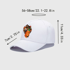Casual Retro Printed Sun Hat Cotton Adjustable Peaked Cap
