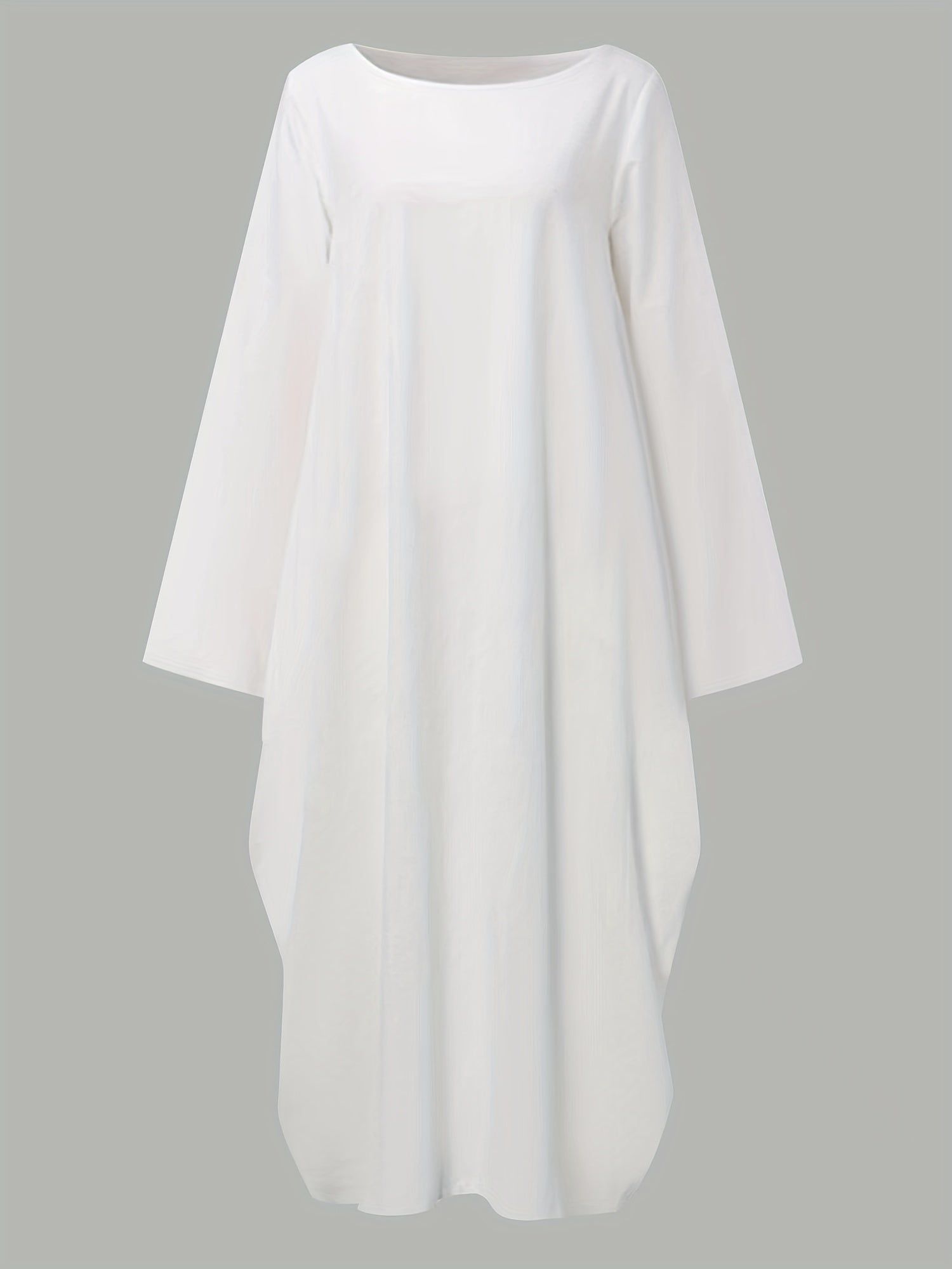 Solid Long Sleeve Baggy Maxi Dress