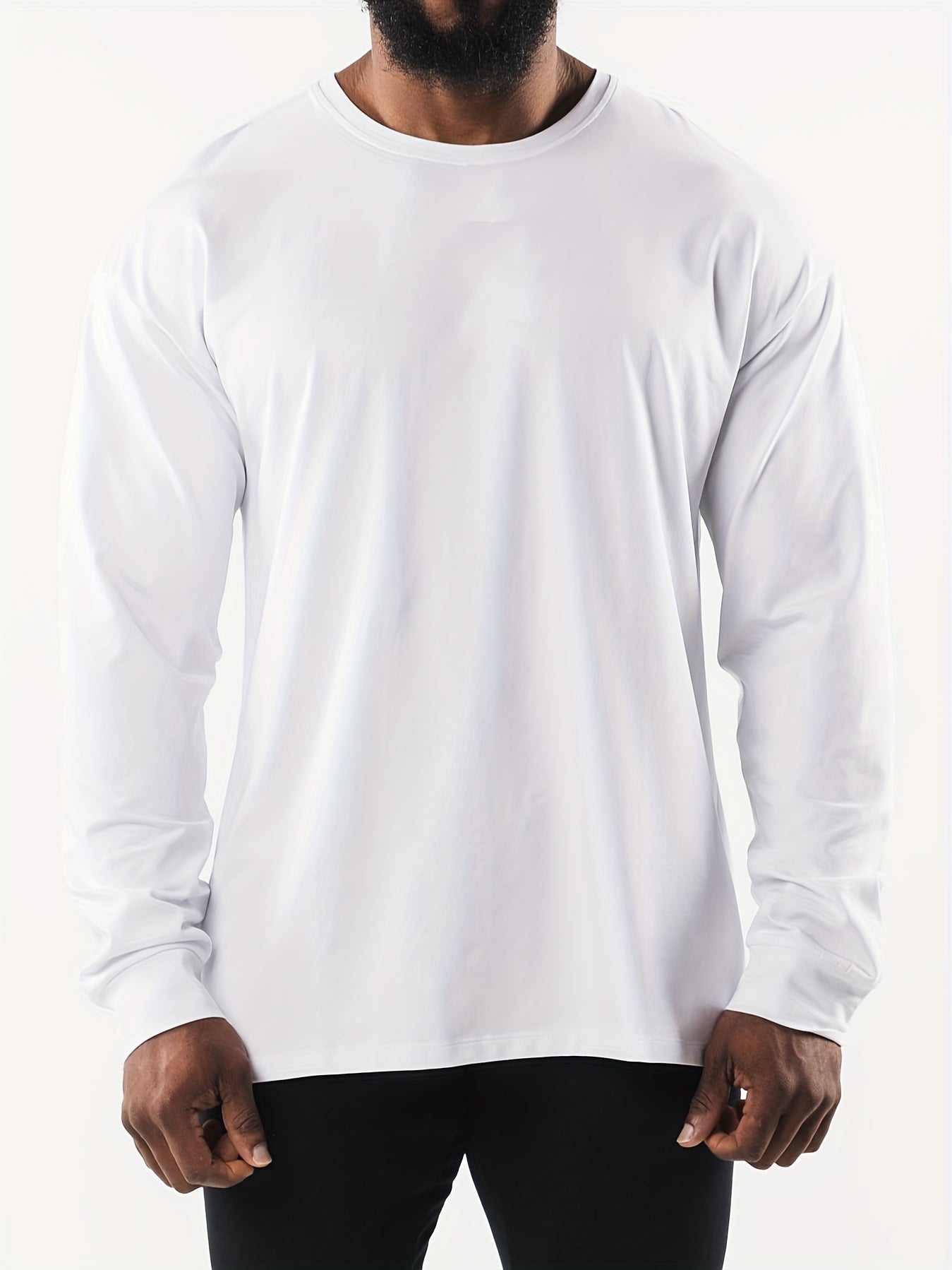 Men's Basic Long Sleeve T shirt Spring Autumn Loose Fit