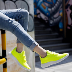 Holographic Low Top Sneakers Lightweight Lace up Running Shoes