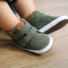 MYGGPP Baby Boys Hook And Loop Fastener Boots Soft And Warm Plus Fleece Winter