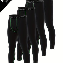 Men's Active Leggings Quick Dry Compression Pants for Outdoor Running