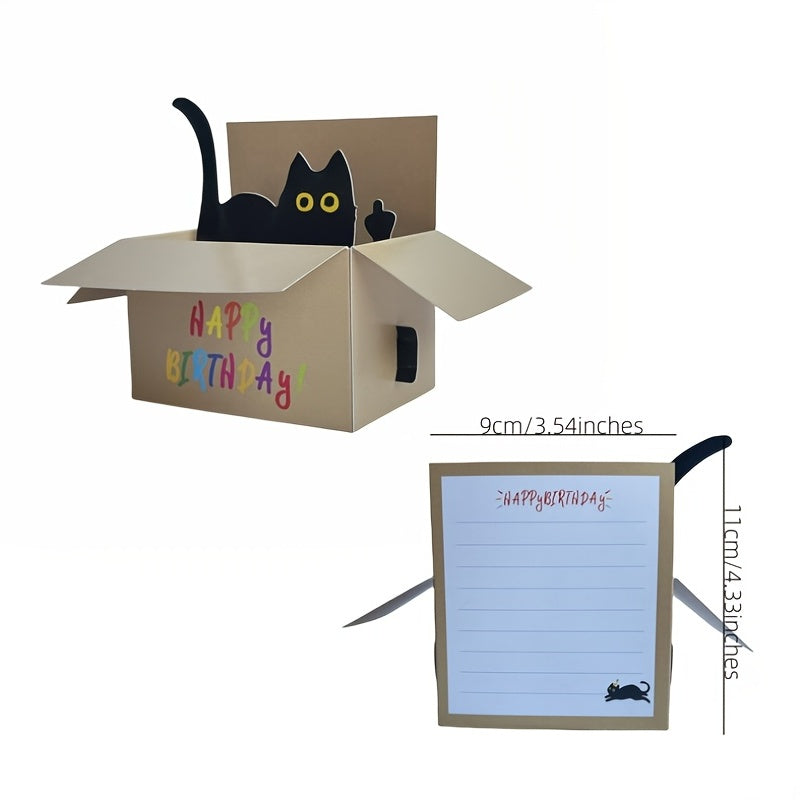 Funny Cat Pop Up Birthday Card with Envelop - Birthday Gift