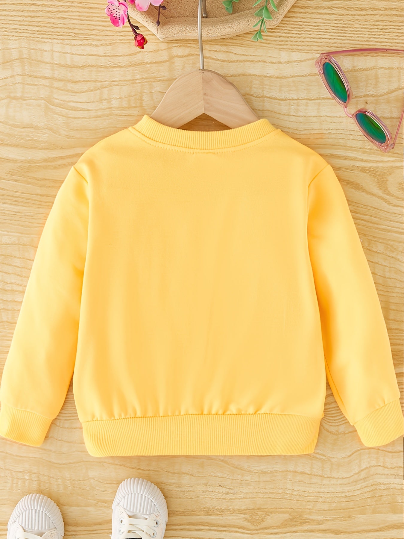 Girls Daisy Flowers Print Crewneck Sweatshirt Top