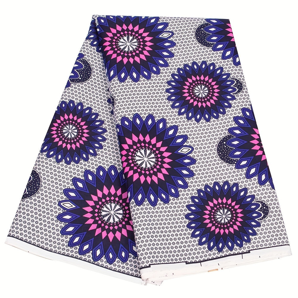 African Floral Polyester Fabric for Sewing
