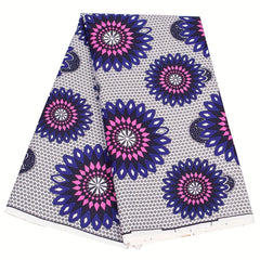 African Floral Polyester Fabric for Sewing