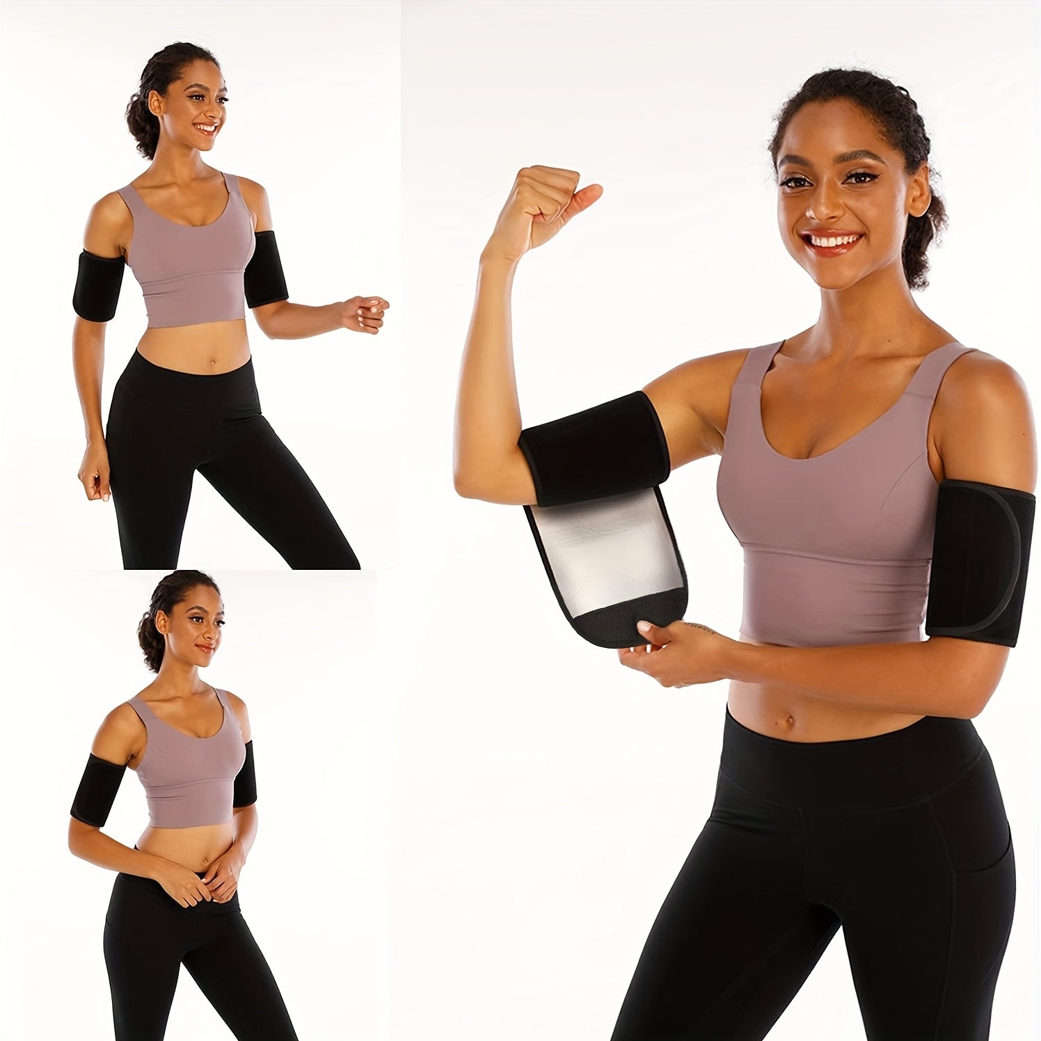 Arm Trimmers For Women Sauna Sweat Arm Bands Adjustable Pair