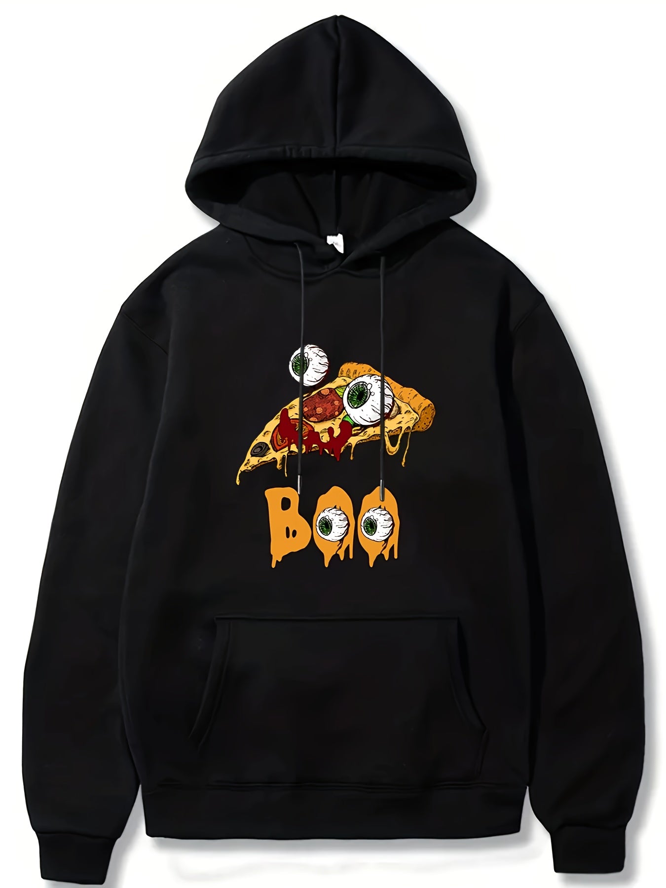 Scary Funny Pizza Cake Men's Hoodie for Fall Winter