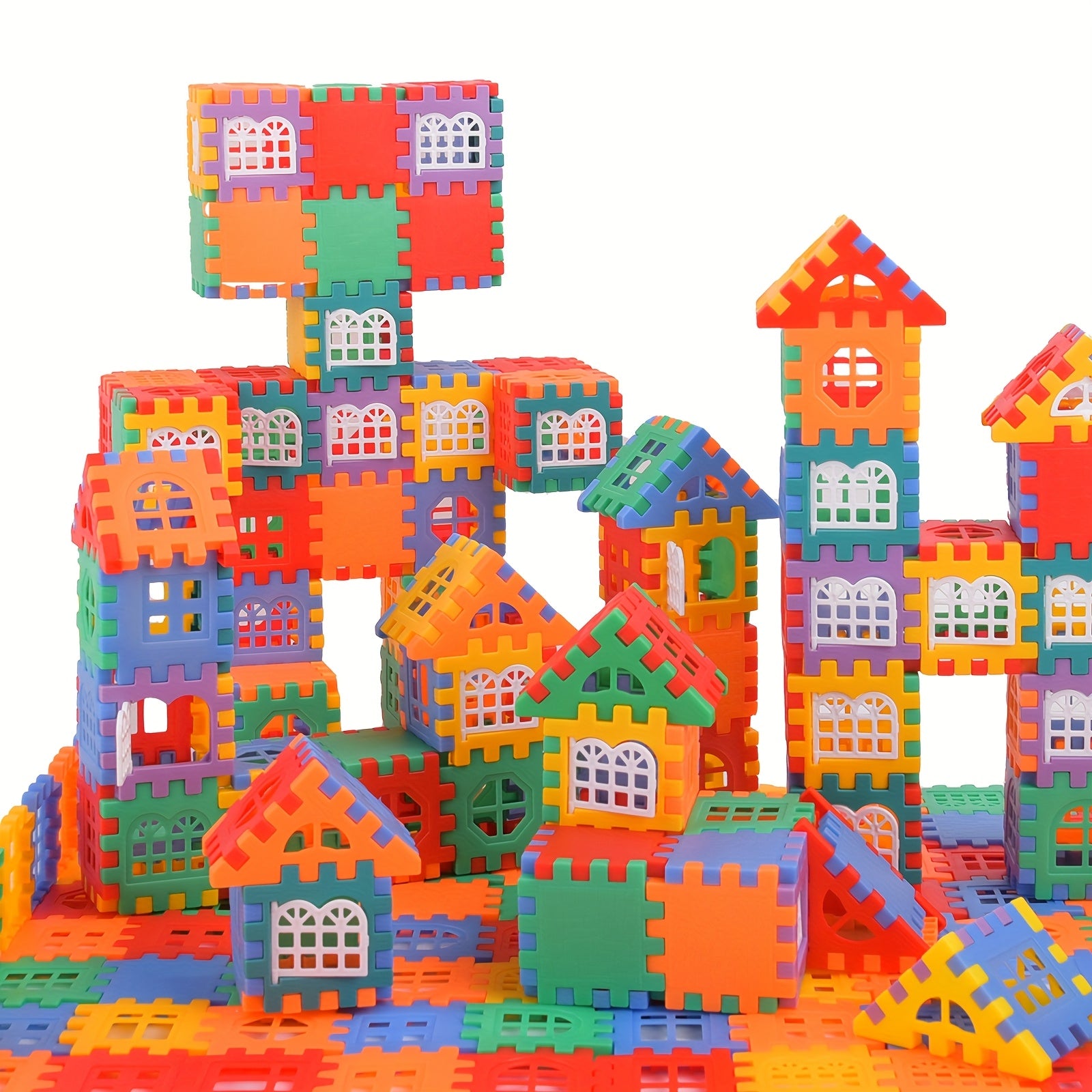 Colorful Building Blocks House Toy 3D Assembly Puzzle