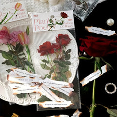 12pcs 3D Red Rose & Tulip Waterproof Stickers Set for Scrapbooking & Journaling