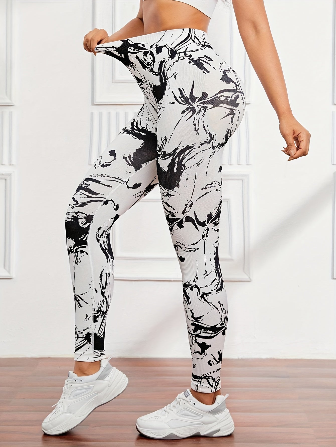 Random Print Yoga Pants High Waist Fitness Trousers