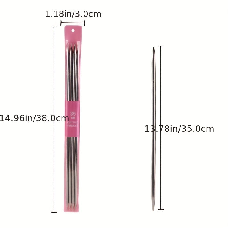 Stainless Steel Double Pointed Needle Gauge Measuring Tool Short Needle Kit