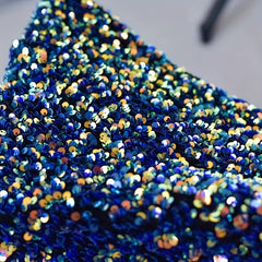 Colorful Velvet Sequin Fabric Glitter And Embroidery DIY Sewing Material
