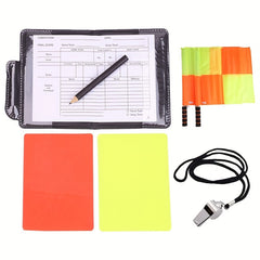 Football Referee Equipment - Red & Yellow Cards Bag with Whistle