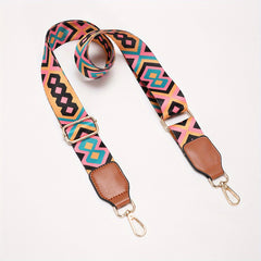 Vintage Geometric Pattern Bag Strap Wide Replaceable Strap