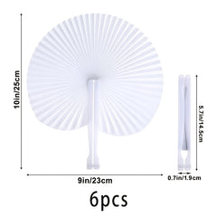 6pcs Paper Fan Set for Wedding & Party Decor