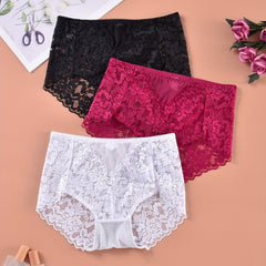 3pcs Floral Lace Briefs Women's Lingerie Panties