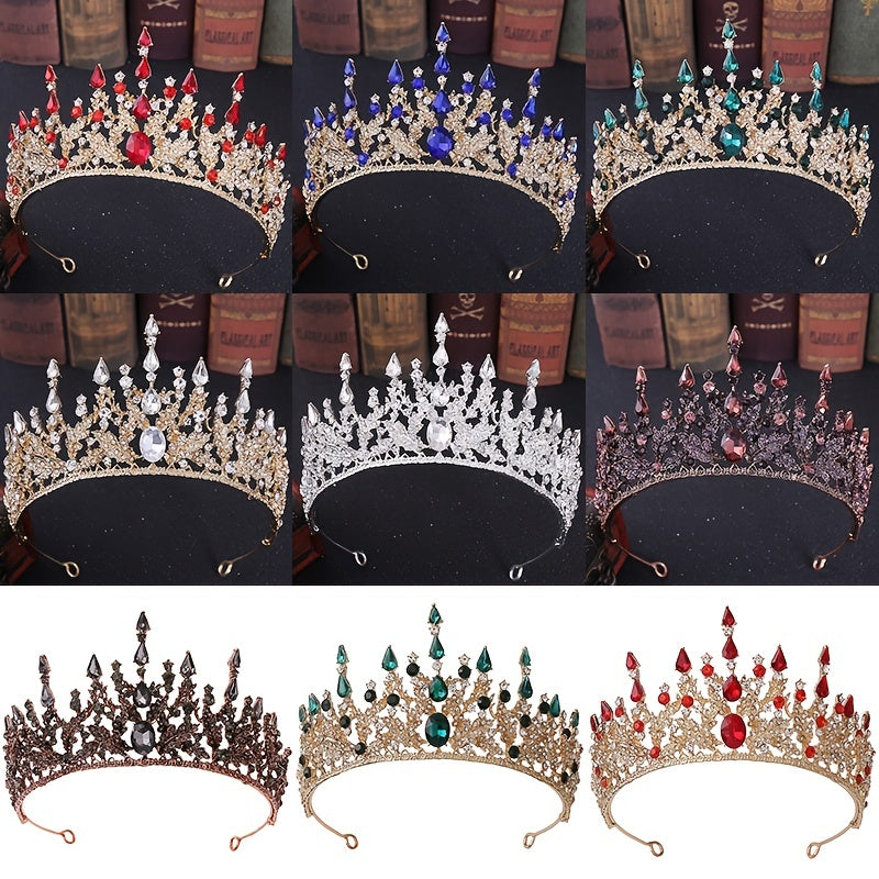 Vintage Rhinestone Crown Baroque Tiara Wedding Hair Accessories