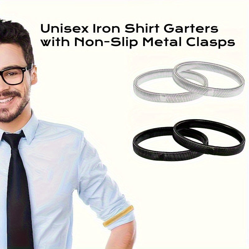 Iron Shirt Garters with Metal Clasps for Men & Women