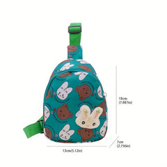 Kids Cartoon Rabbit Bear Chest Bag Casual Nylon Crossbody Bag for Girls