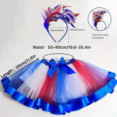 American Independence Feather Headband & Tulle Skirt Set
