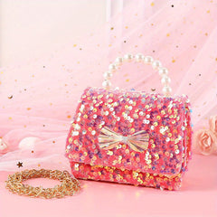 Cartoon Sequin Bow Crossbody Bag Shoulder Bag