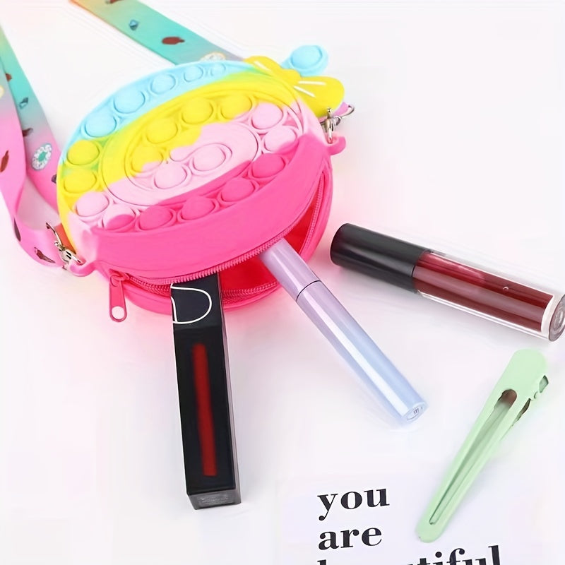 Kids Cartoon Lollipop Silicone Crossbody Bag Toy