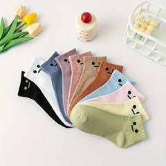 11 Pairs Expression Print Socks for Women
