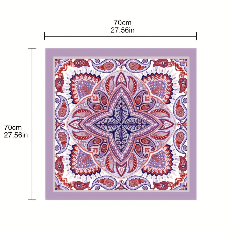 Plaid Print Bandana Classic Shawl Satin Square Scarf Neckerchief