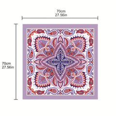 Plaid Print Bandana Classic Shawl Satin Square Scarf Neckerchief