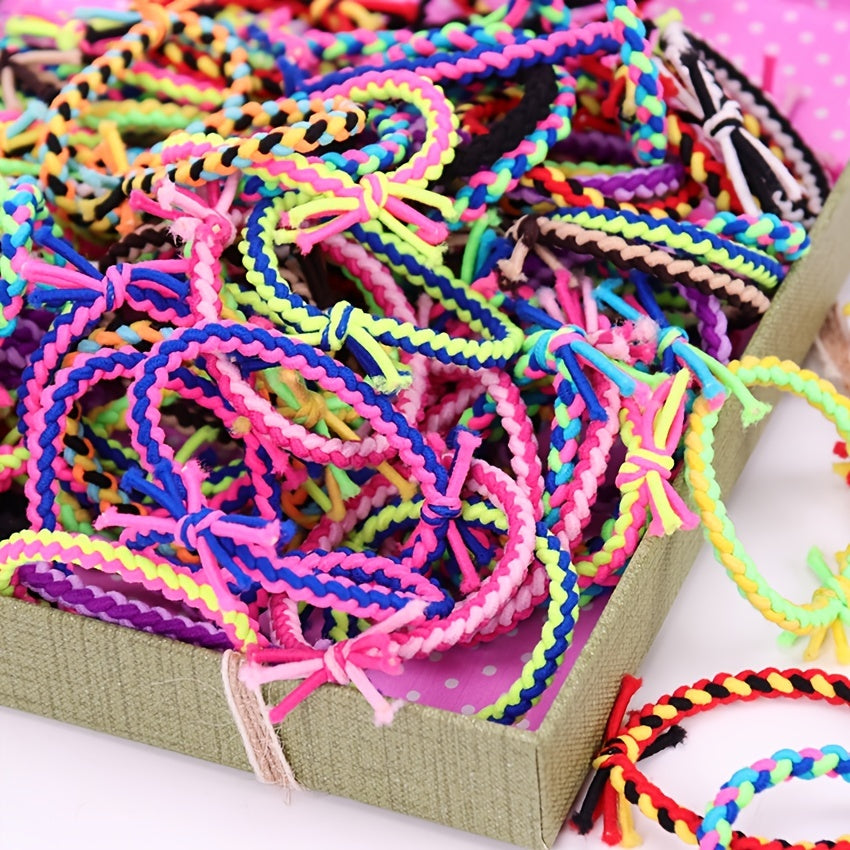 50pcs Colorful Handwoven Hair Rope Hair Tie Girls Hair Accessories