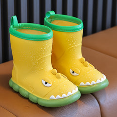 JIAGEYA Boy's Pattern Rain Boots Comfy Non Slip Waterproof Shoes