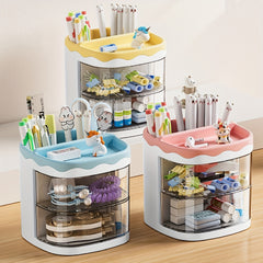 Cartoon Transparent Pen Holder Office Desktop Storage Box