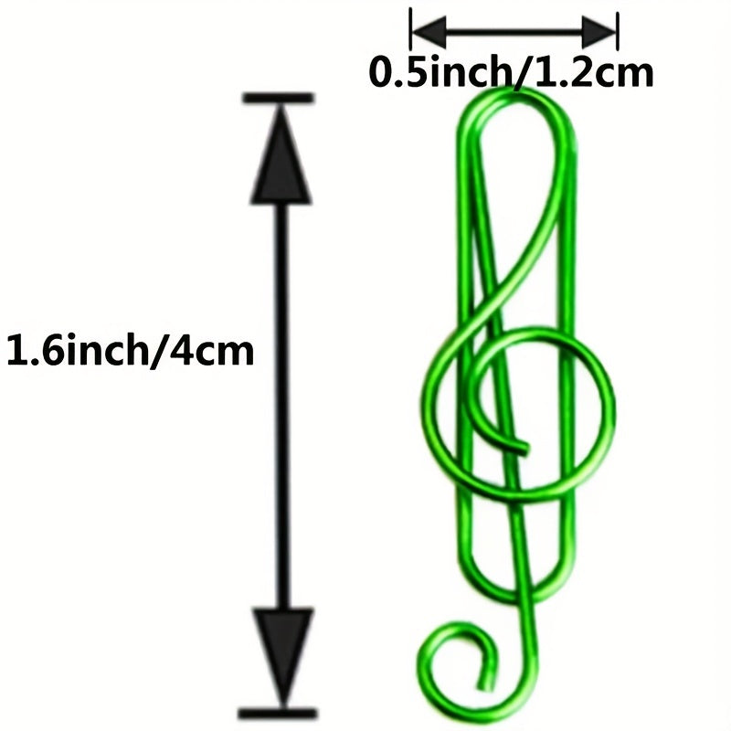 50pcs Musical Notes Metal Paper Clips for Office and School Supplies