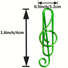 50pcs Musical Notes Metal Paper Clips for Office and School Supplies