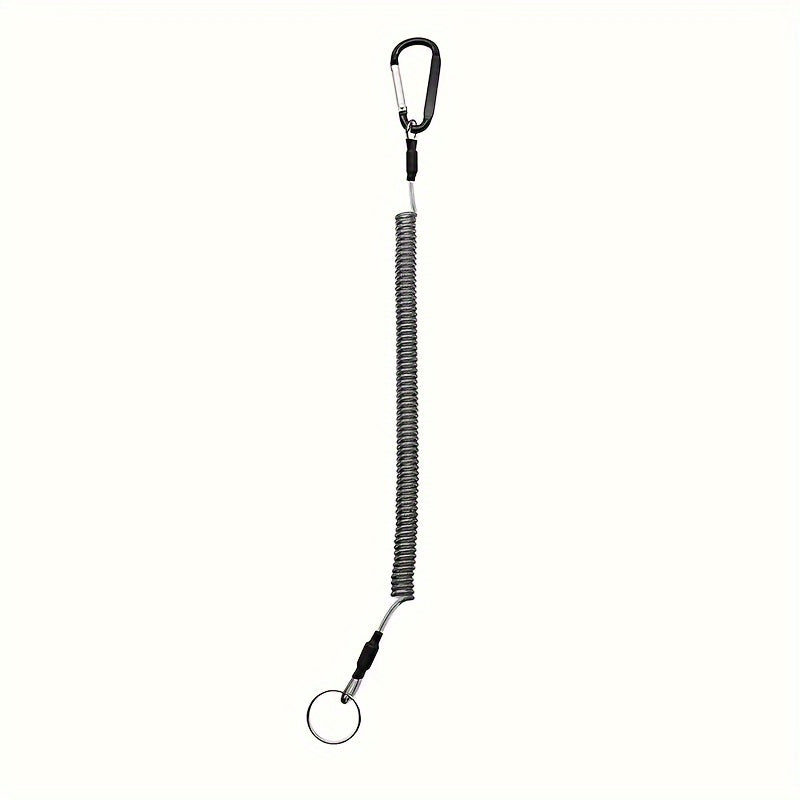 6pcs Fishing Tools Lanyard Retractable Safety Ropes Wire Coiled Lanyard