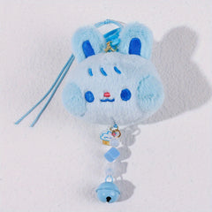 Macaron Blush Rabbit Keychain Pendant Plush Toy For Girls