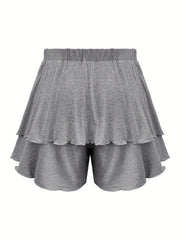 Casual Two Piece Set: Ruched Tube Top & Shorts