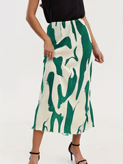Abstract Print High Waist Bodycon Skirt for Spring