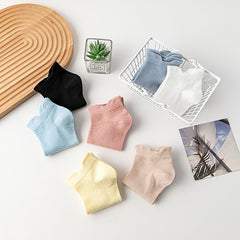 7 Pairs Solid Ankle Socks Casual & Comfy All match Low Cut Socks Women's