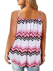 Floral Print Round Neck Med Stretch Cami Top